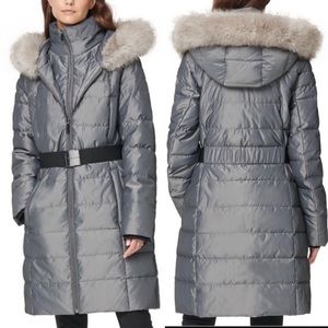 DKNY Iridescent Hooded Puffer Coat